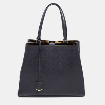 FENDI Black Leather Large 3Jours Tote