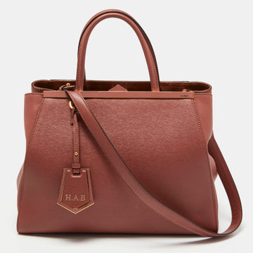 FENDI Old Rose Leather Medium 2Jours Tote