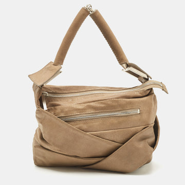 FENDI Beige Suede Hobo