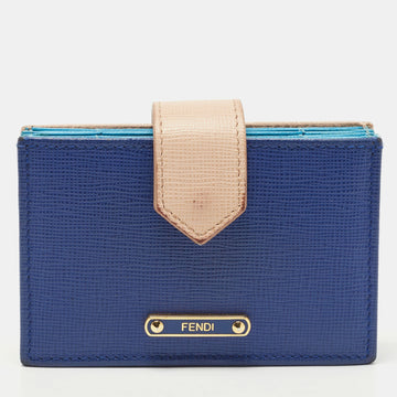 FENDI Tri Color Leather Gusset Card Holder