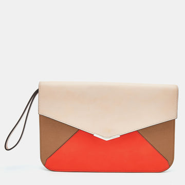 FENDI Tri Color Leather 2Jours Envelope Clutch