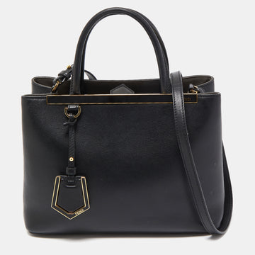 FENDI Black Leather Small 2Jours Tote