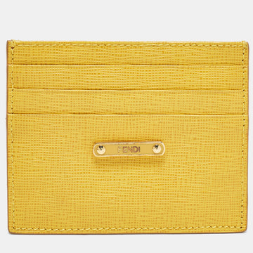 FENDI Yellow Leather Card Holder