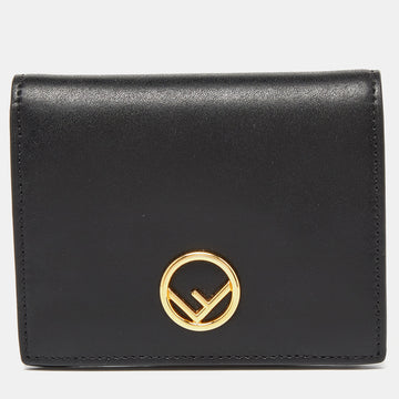 FENDI Black Leather F is  Bifold Wallet