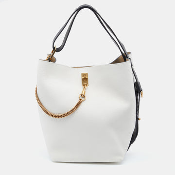 Givenchy Black/White Leather GV Bucket Bag