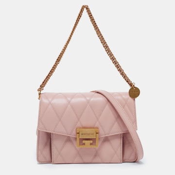 Givenchy Light Beige Quilted Leather Small GV3 Shoulder Bag