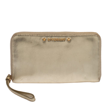 Givenchy Metallic Gold Leather Wristlet Pouch