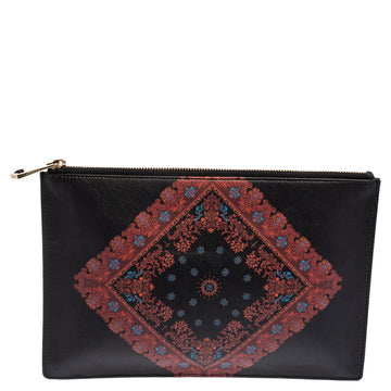 Givenchy Black Printed Leather Flat Clutch
