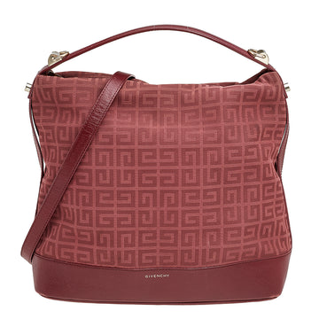 Givenchy Burgundy Monogram Canvas and Leather Hobo