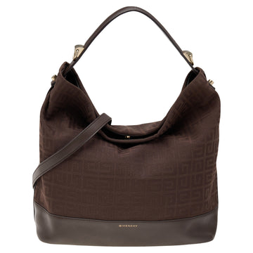 Givenchy Dark Brown Monogram Canvas And Leather Hobo