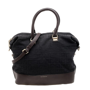 Givenchy Black/Brown Monogram Canvas and Leather Satchel