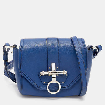 Givenchy Navy Blue Leather Obsedia Flap Shoulder Bag