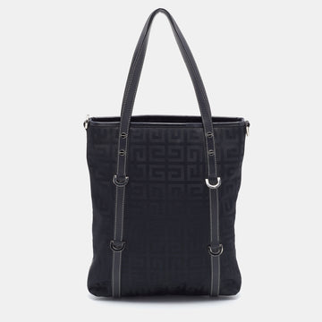 Givenchy Black Monogram Nylon and Leather Tote