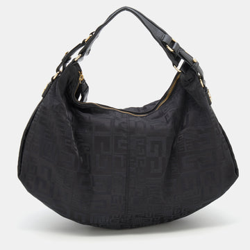 Givenchy Black Signature Canvas And Leather Hobo