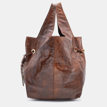Givenchy Brown Patent Leather Hobo