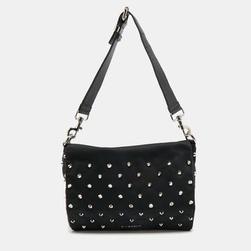 Givenchy Black Nylon Studded Shoulder Bag