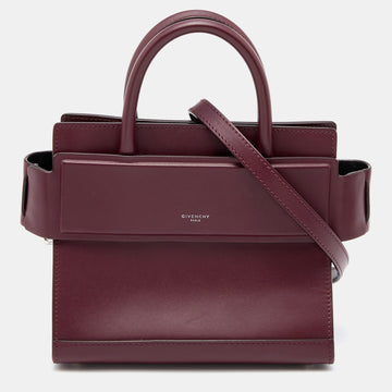 Givenchy Burgundy Leather Mini Horizon Crossbody Bag