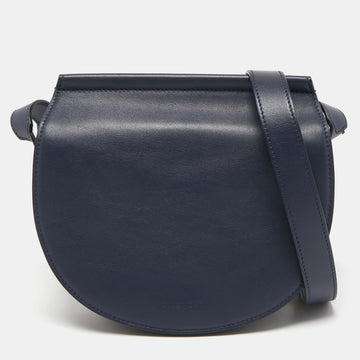 GIVENCHY Navy Blue Leather Mini Infinity Saddle Bag