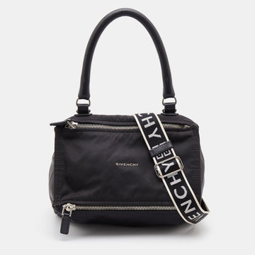 Givenchy Black Nylon and Leather Medium Pandora Box Crossbody Bag