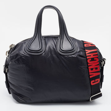 Givenchy Black Satin and Leather Small Nightingale Bag