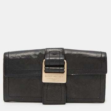 GIVENCHY Deep Green Leather Flap Continental Wallet