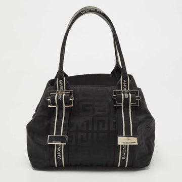GIVENCHY Black Monogram Nylon and Leather Tote