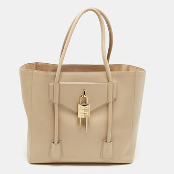 GIVENCHY Beige Soft Leather Antigona Lock Tote