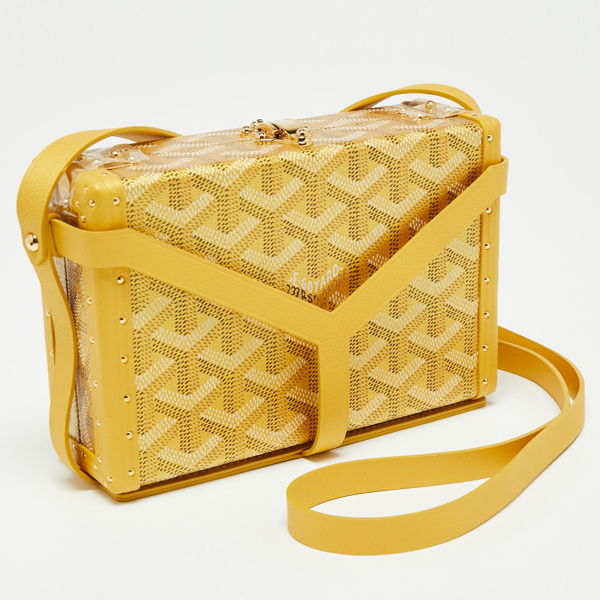 Goyard Dé Trunk Bag Metallic Gold Goyardine Gold Hardware