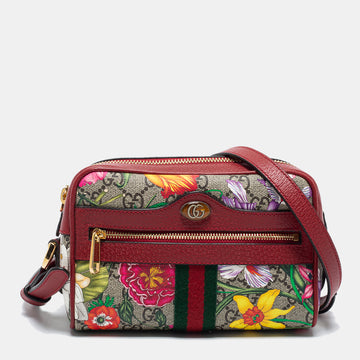 Gucci Multicolor GG Supreme Canvas and Leather Mini Ophidia Crossbody Bag