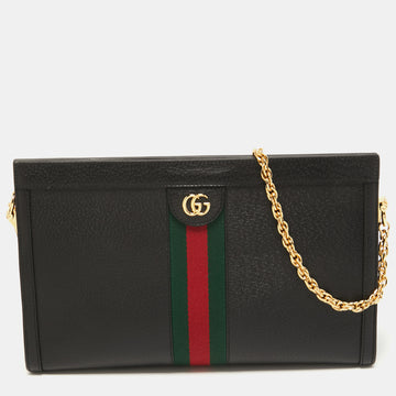 Gucci Black Leather Medium Ophidia GG Shoulder Bag