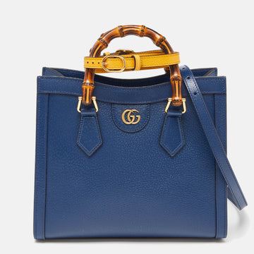 GUCCI Navy Blue Leather Small Diana Tote