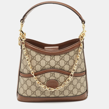 GUCCI Beige GG Supreme Retro Interlocking G Hobo