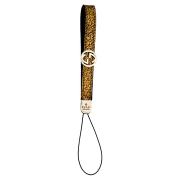 GUCCI Metallic Leather Phone Strap