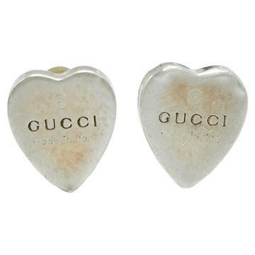 GUCCI Sterling Silver Heart Stud Earrings