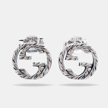 Gucci GG Sterling Silver Stud Earrings