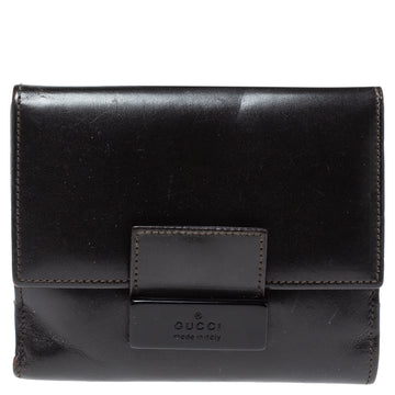 Gucci Dark Brown Leather Compact Wallet