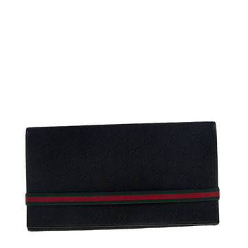 Gucci Black GG Canvas Web Stripe Clutch