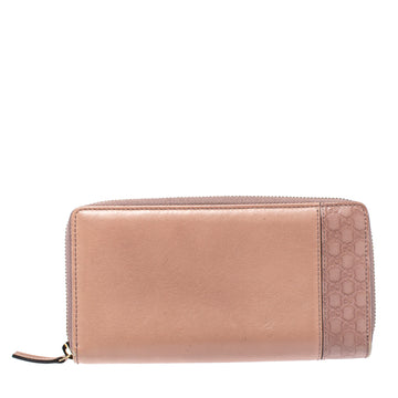 Gucci Pink Microguccissima Leather Zip Around Wallet