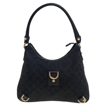 Gucci Black GG Canvas Small Abbey D Ring Hobo