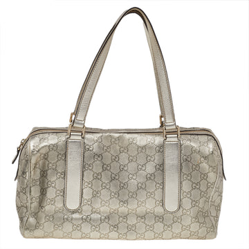 Gucci Metallic Gold Guccissima Leather Boston Bag