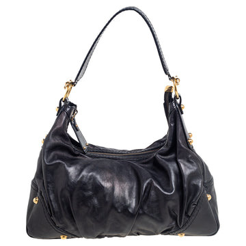 Gucci Black Leather Creole Hobo