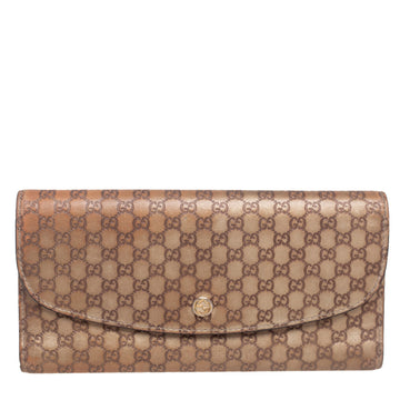 Gucci Gold Micro Guccissima Leather Continental Wallet