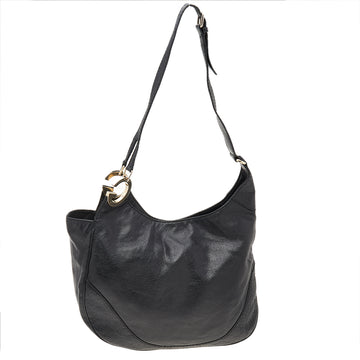 Gucci Black Leather GG Guccissima Shoulder Bag