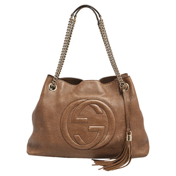 Gucci Brown Pebbled Leather Medium Soho Tote