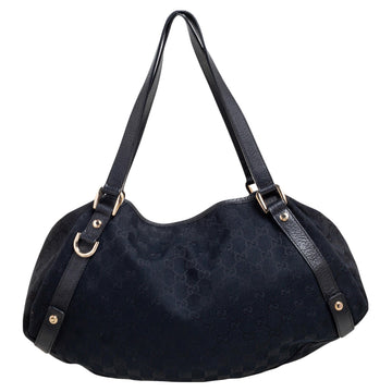 Gucci Black/Navy Blue GG Canvas and Leather Abbey Tote