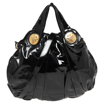 Gucci Black Patent Leather Medium Hysteria Hobo