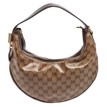 Gucci Brown GG Crystal Coated Canvas Duchessa Hobo Bag