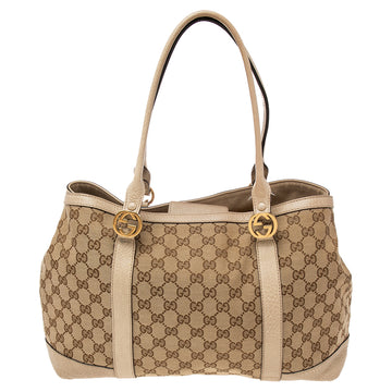 Gucci Beige GG Canvas and Leather Miss GG Tote