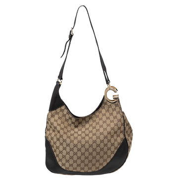 Gucci Brown/Beige GG Canvas and Leather Charlotte Hobo