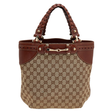 Gucci Beige/Brown GG Canvas And Leather Sukey Tote